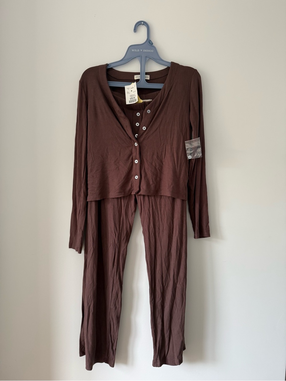 Indigo Women's Chocolate Brown 3-Piece Pajama Set